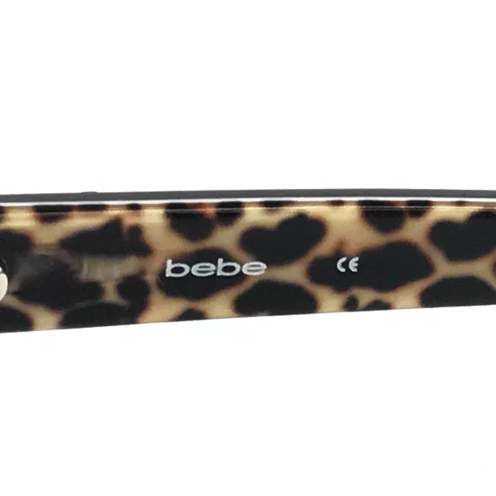 Bebe Eyeglasses Frames BB5193 001 JET Black Brown Leopard Print 53-16-140